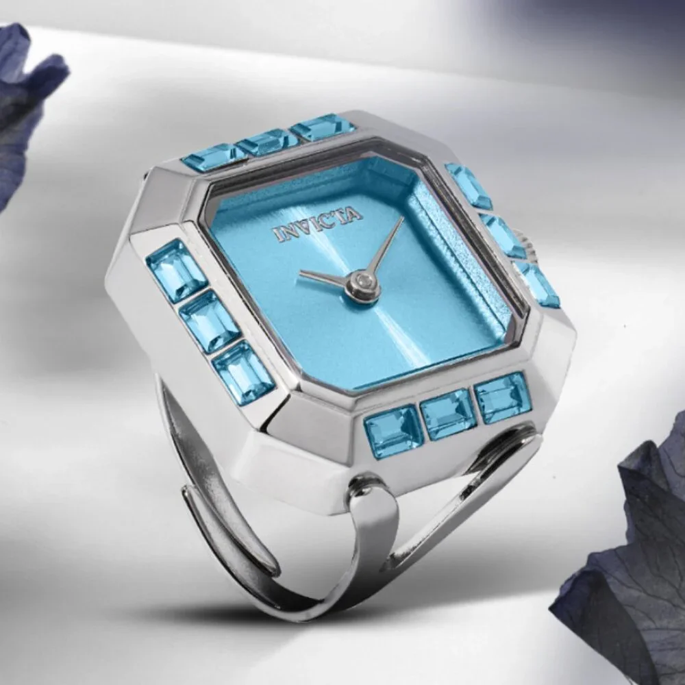NWT Invicta Mini Angel Women's Ring Watch - 21.5mm, Silver  Blue (49579)